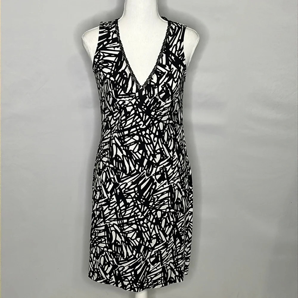 Tommy Bahama Paper Clips Sleeveless V Neck Casual Dress - NEW - Size XXS